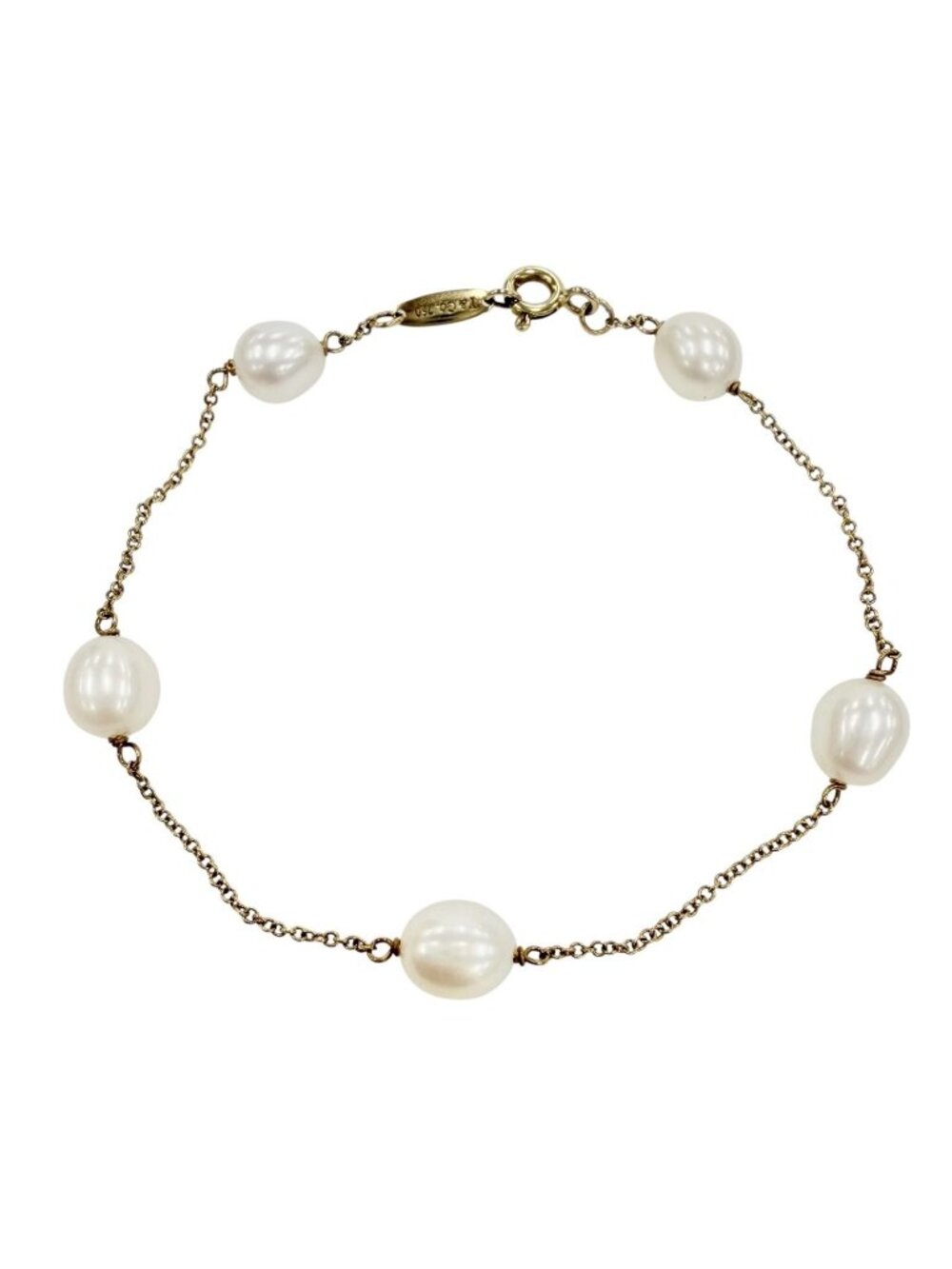 Tiffany & Co by the Yard 750 Pearl Bracelet Yellow Gold